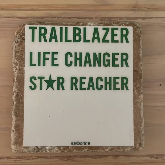 ARBONNE logo’d wood & tile coaster set NEW - Picture 9 of 11